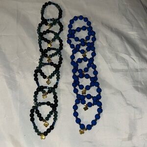 Girl’s Gem Jams by Erimish stretch bead bracelet blue black Deep Sea Kids Sticky